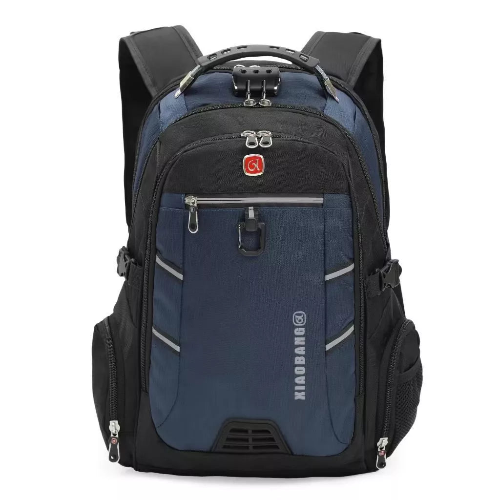 Mochila Grande XIAOBANG Para Notebook Impermeável Com Cadeado Entra USB/Fone