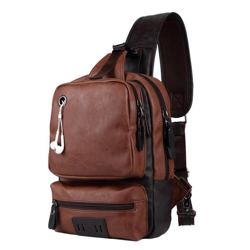 Mochila Masculina de Couro Perry