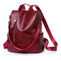 Mochila Feminina Antifurto de Couro  Letícia