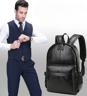 Mochila de Couro Compacta Modelo Urbano Notebook 14 Polegadas